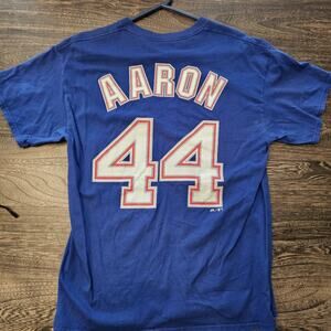 Hank Aaron Atlanta Braves HOF MLB Baseball Shirt Jersey Large